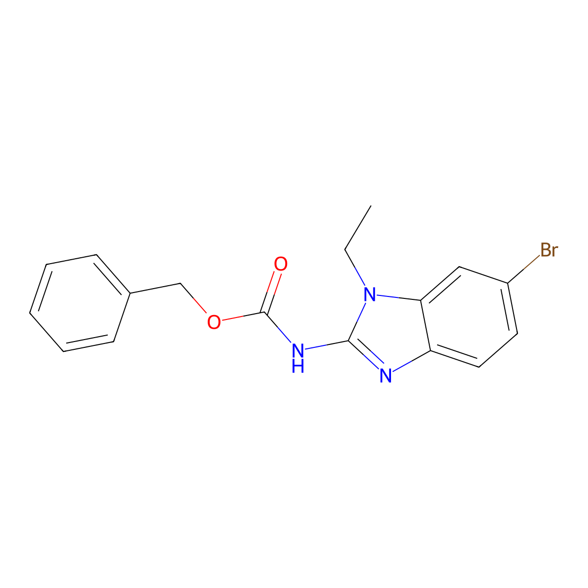 benzyl N-(6-bromo-1-ethyl-1H-1,3-benzodiazol-2-yl)carbamate molecular structure, CAS 2680677-21-6