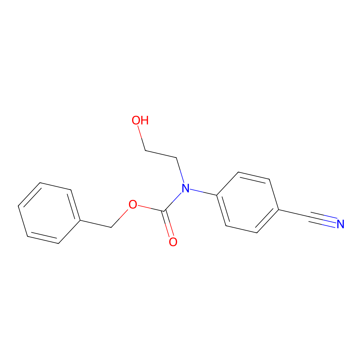 benzyl N-(4-cyanophenyl)-N-(2-hydroxyethyl)carbamate molecular structure, CAS 2680677-40-9