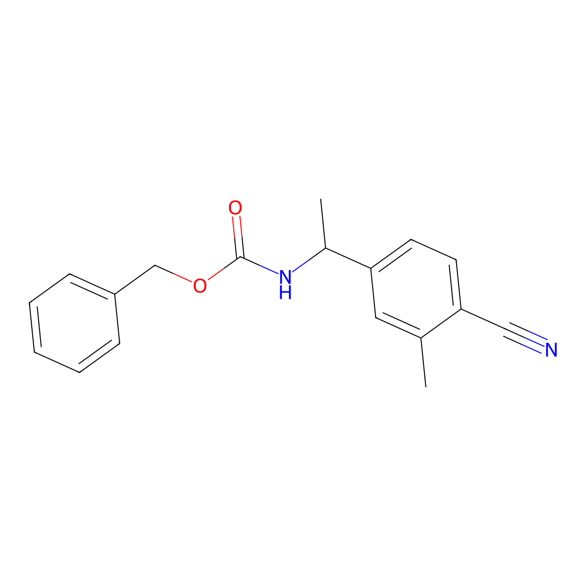 benzyl N-[1-(4-cyano-3-methylphenyl)ethyl]carbamate molecular structure, CAS 2680677-46-5