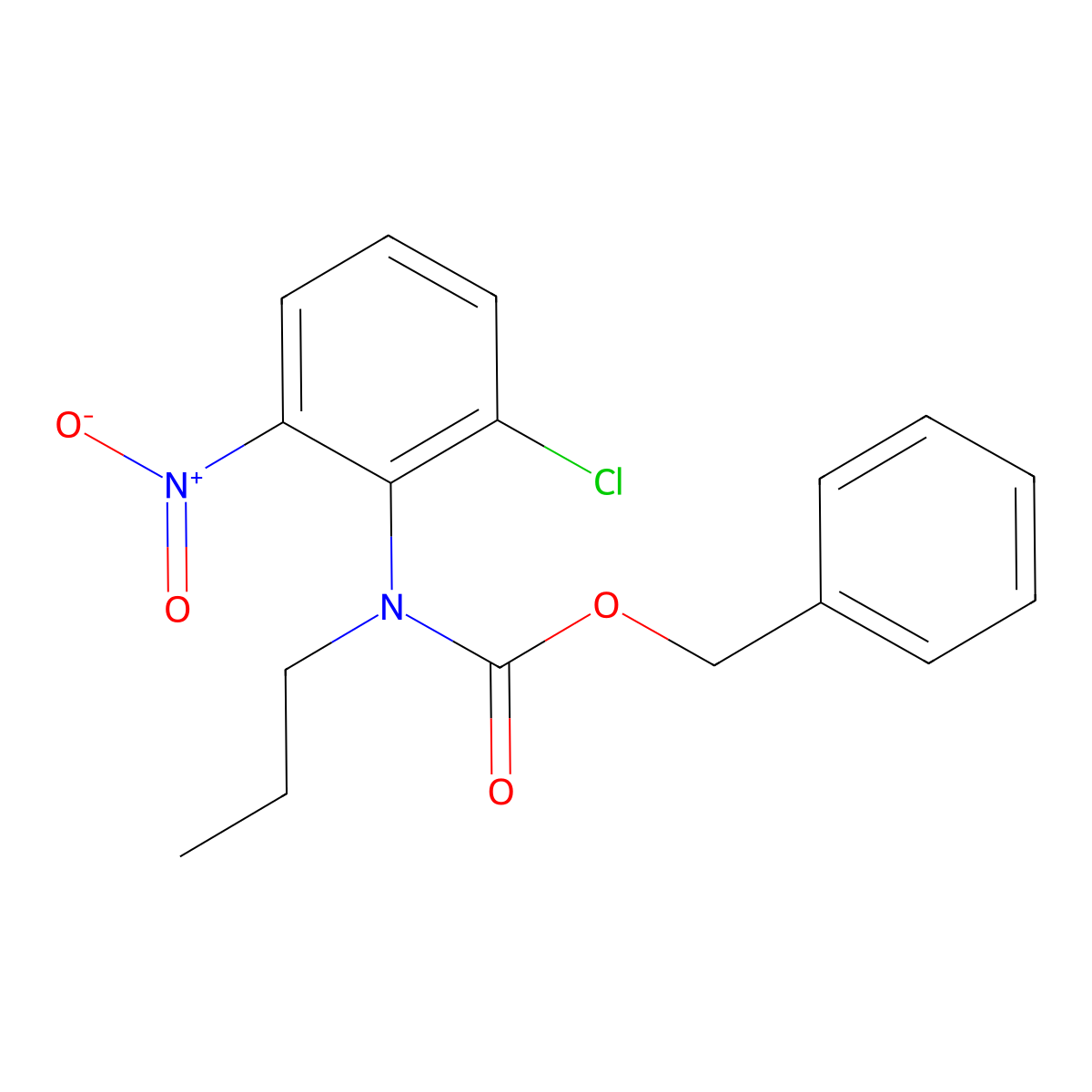 benzyl N-(2-chloro-6-nitrophenyl)-N-propylcarbamate molecular structure, CAS 2680677-48-7