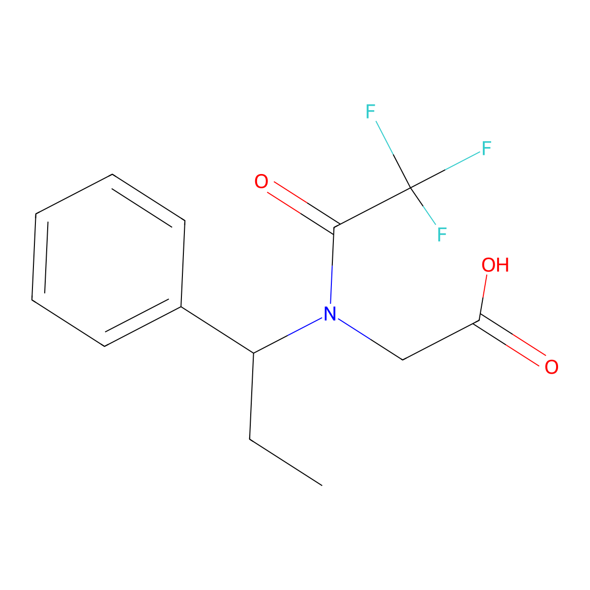 2-[2,2,2-trifluoro-N-(1-phenylpropyl)acetamido]acetic acid molecular structure, CAS 2680677-49-8