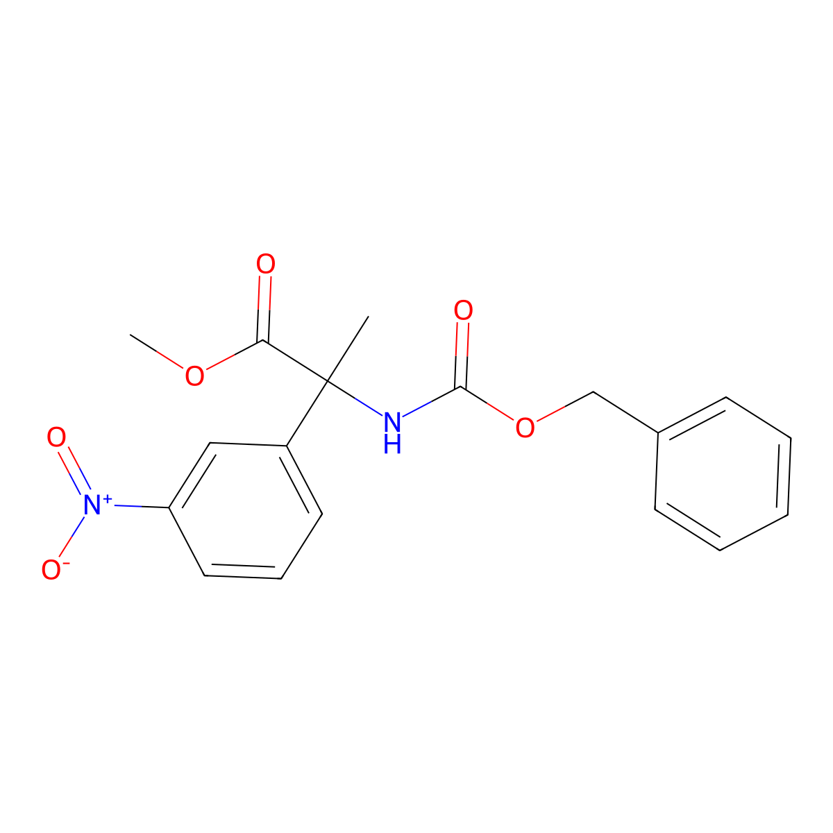Methyl 2-{[(benzyloxy)carbonyl]amino}-2-(3-nitrophenyl)propanoate molecular structure, CAS 2680677-55-6
