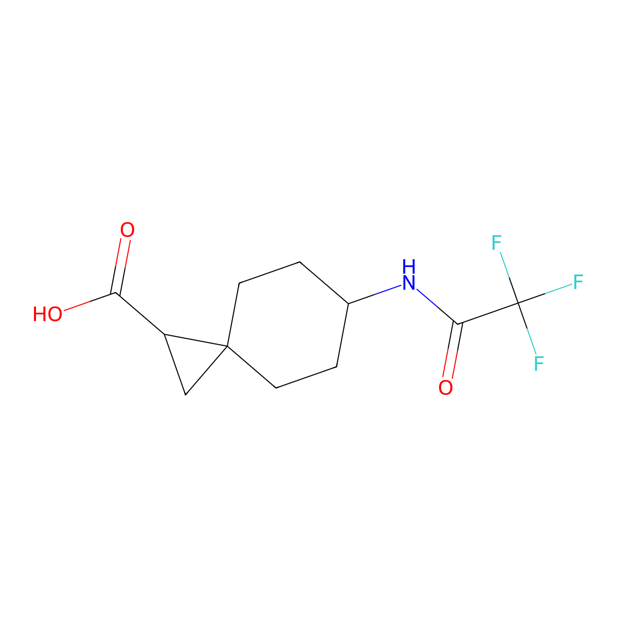 6-(2,2,2-Trifluoroacetamido)spiro[2.5]octane-1-carboxylic acid molecular structure, CAS 2680677-56-7