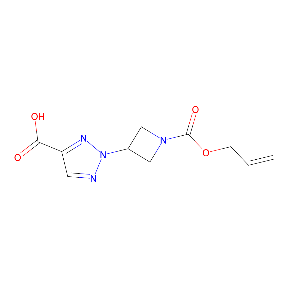 2-{1-[(prop-2-en-1-yloxy)carbonyl]azetidin-3-yl}-2H-1,2,3-triazole-4-carboxylic acid molecular structure, CAS 2680677-59-0