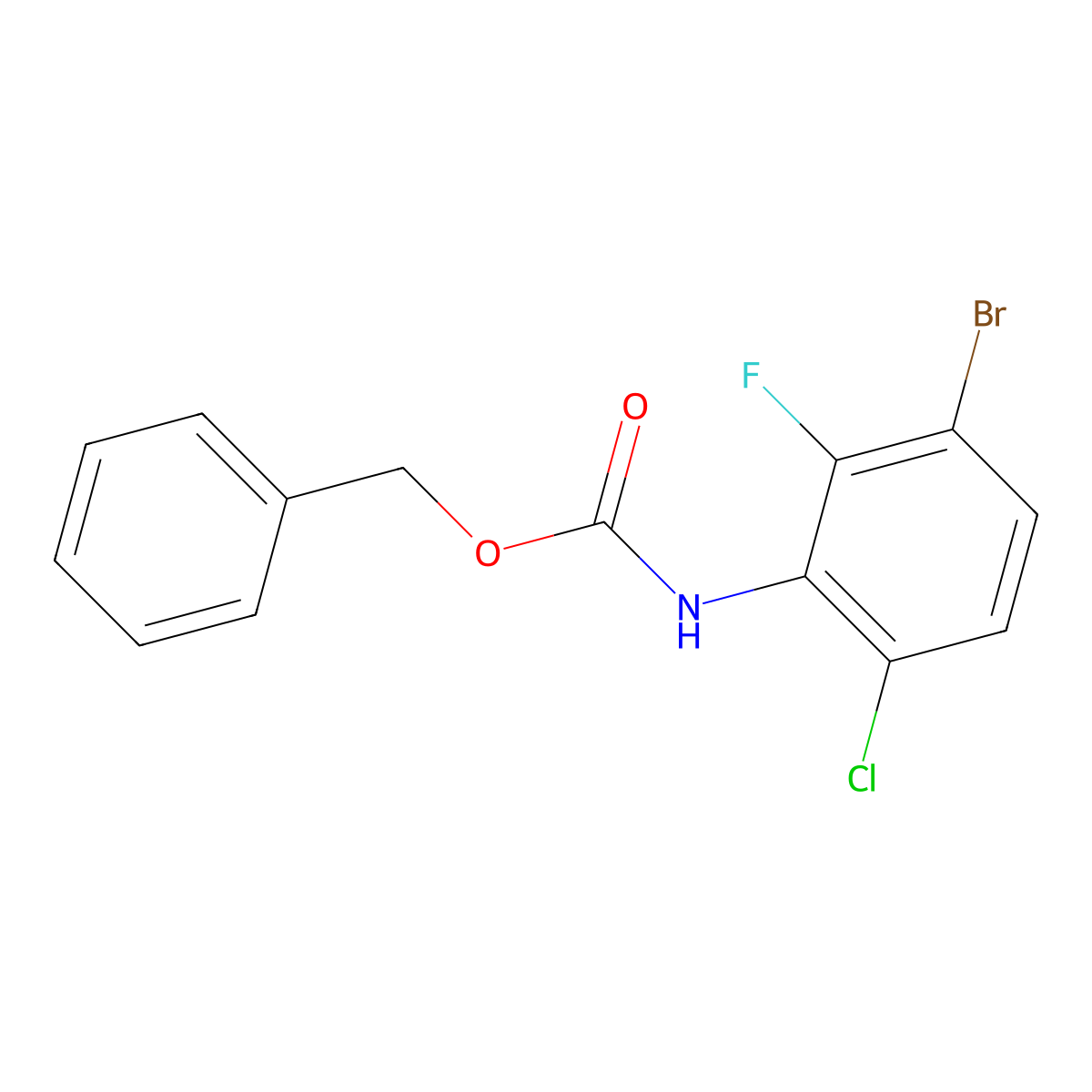 benzyl N-(3-bromo-6-chloro-2-fluorophenyl)carbamate molecular structure, CAS 2680677-61-4
