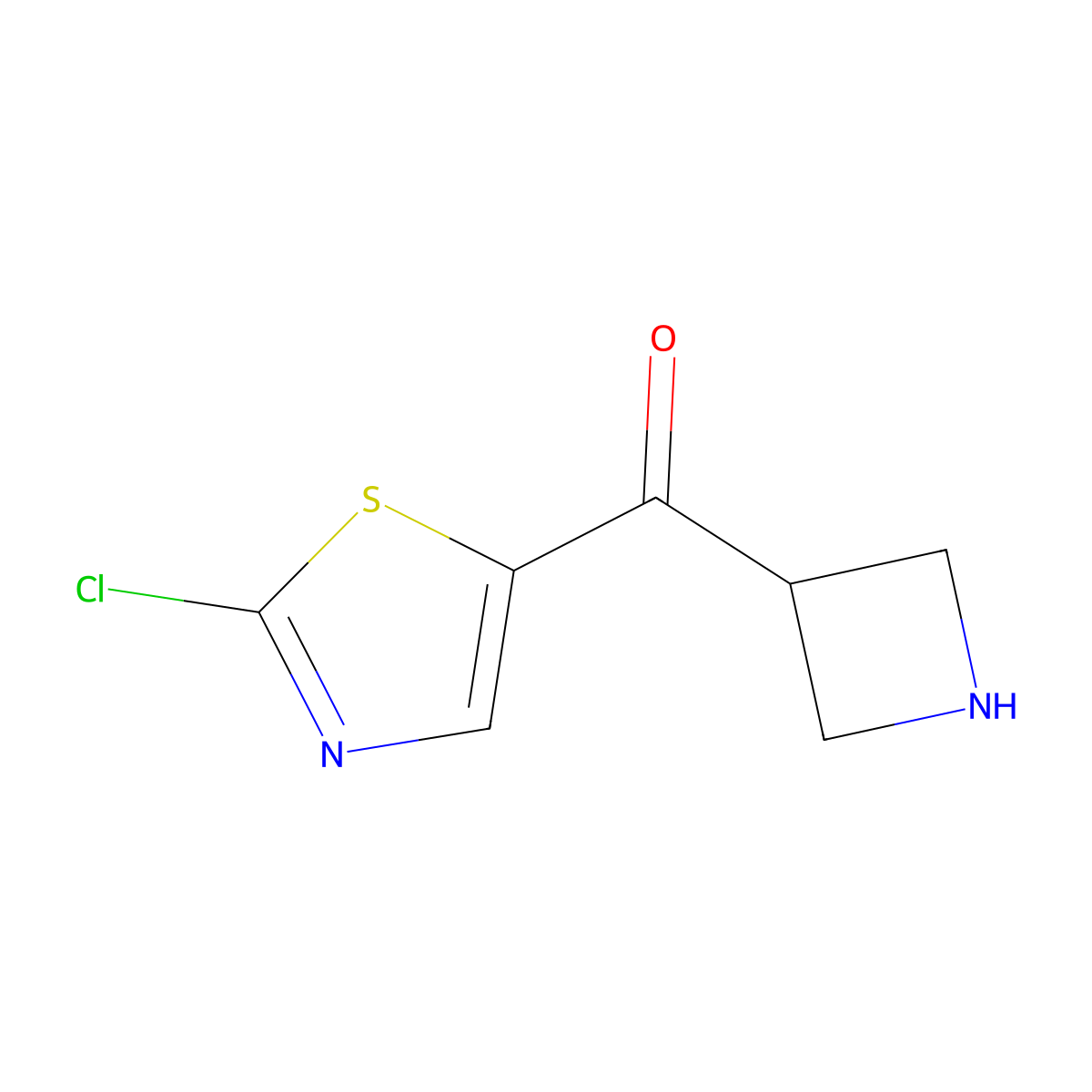 5-(Azetidine-3-carbonyl)-2-chloro-1,3-thiazole molecular structure, CAS 2680677-75-0