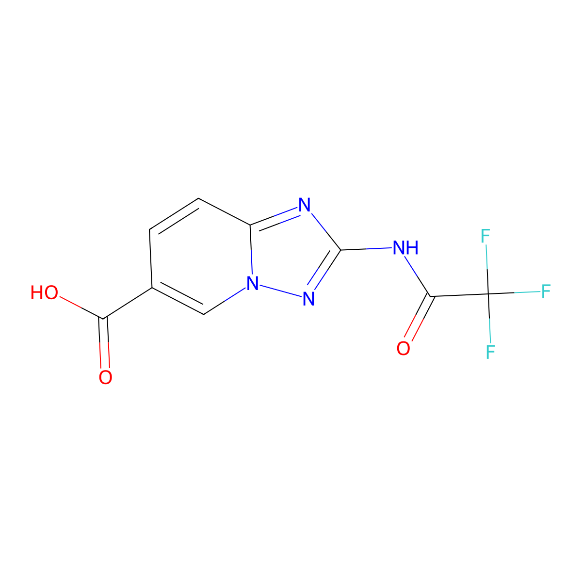 2-(2,2,2-Trifluoroacetamido)-[1,2,4]triazolo[1,5-a]pyridine-6-carboxylic acid molecular structure, CAS 2680677-84-1