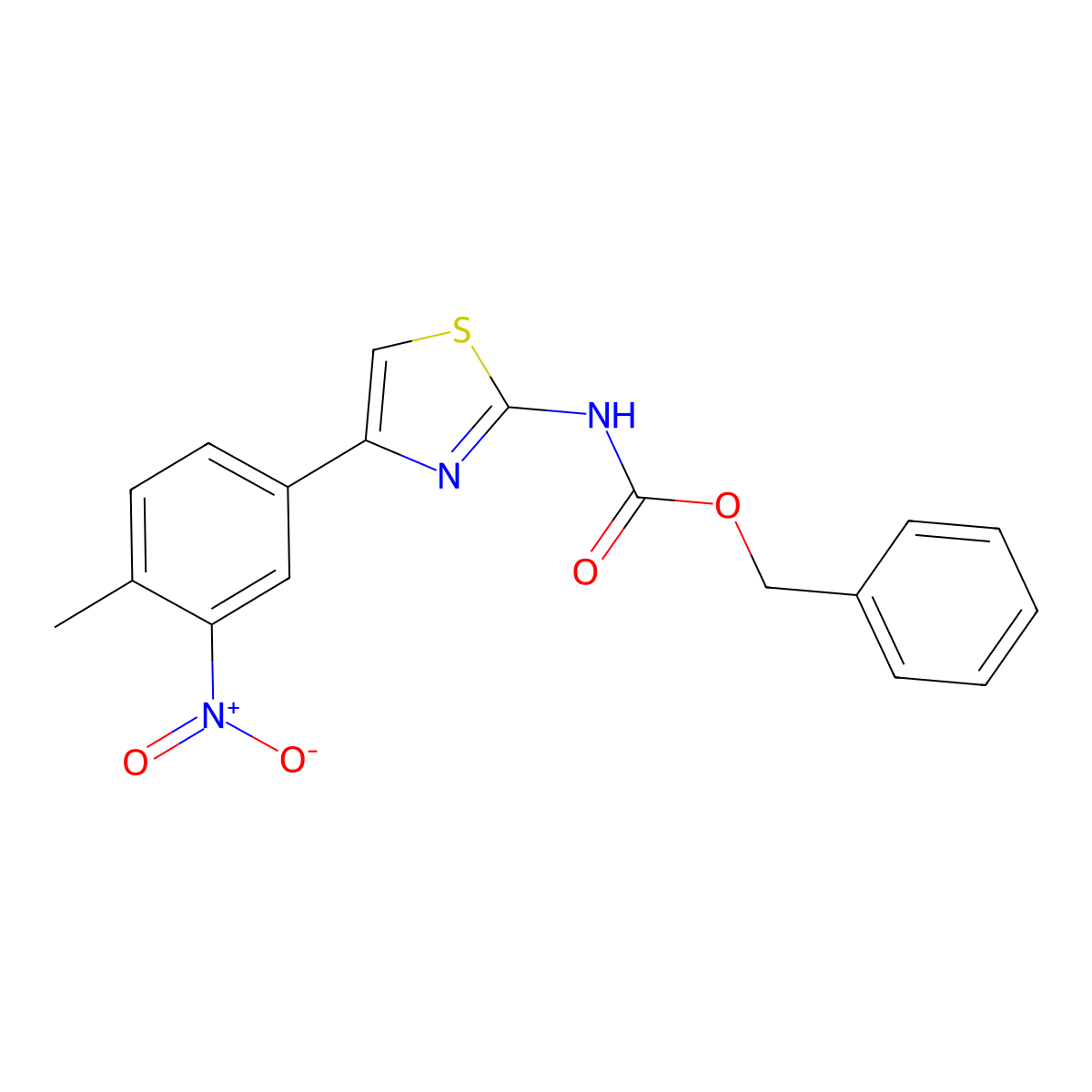 benzyl N-[4-(4-methyl-3-nitrophenyl)-1,3-thiazol-2-yl]carbamate molecular structure, CAS 2680677-88-5
