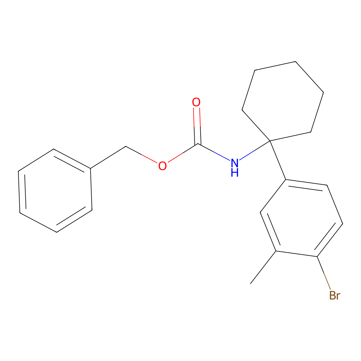 benzyl N-[1-(4-bromo-3-methylphenyl)cyclohexyl]carbamate molecular structure, CAS 2680677-96-5