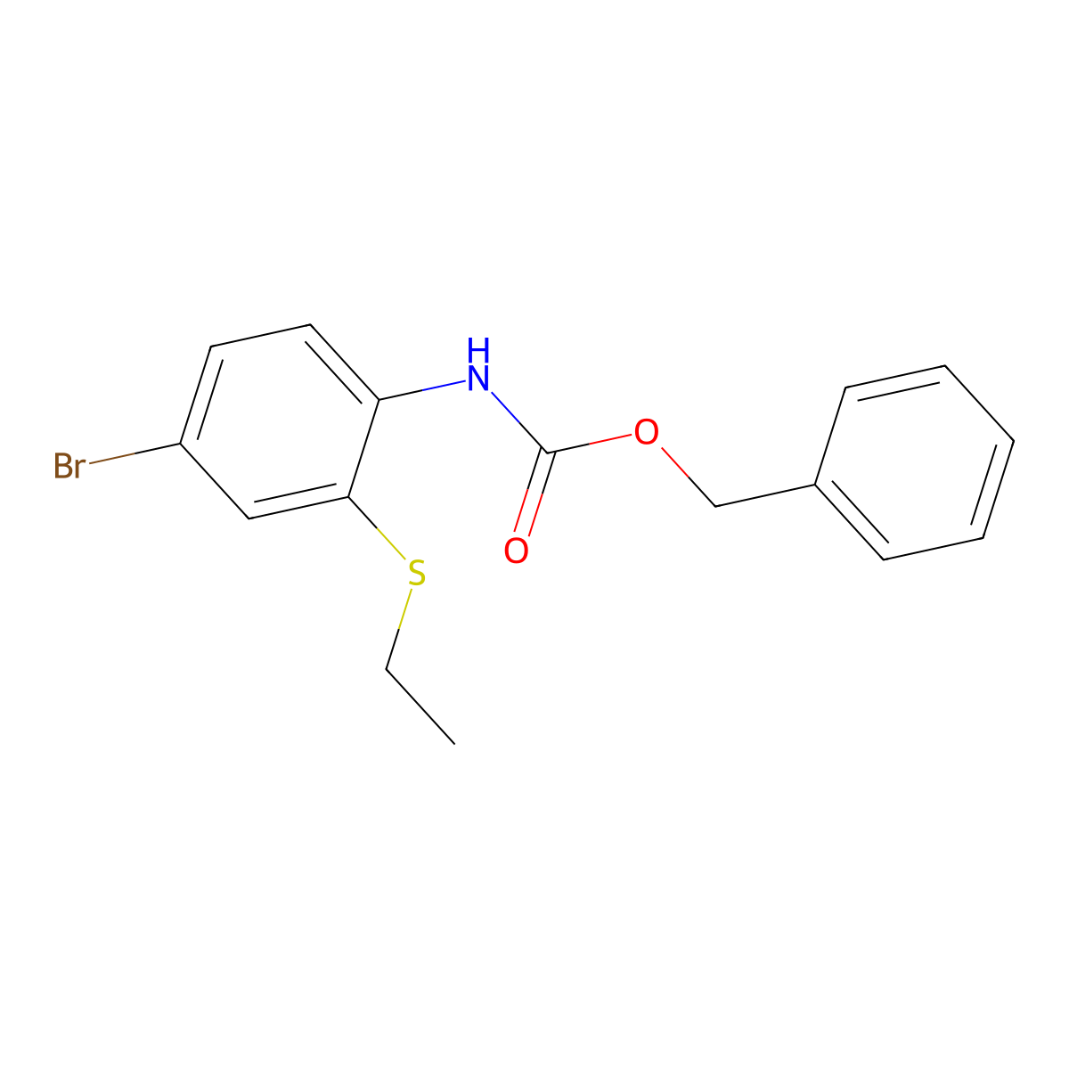 benzyl N-[4-bromo-2-(ethylsulfanyl)phenyl]carbamate molecular structure, CAS 2680677-99-8