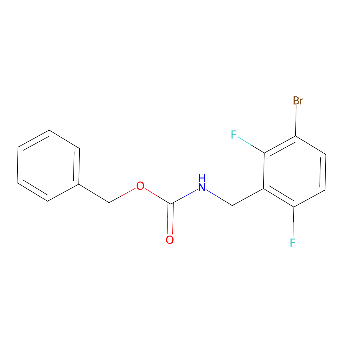 benzyl N-[(3-bromo-2,6-difluorophenyl)methyl]carbamate molecular structure, CAS 2680678-23-1