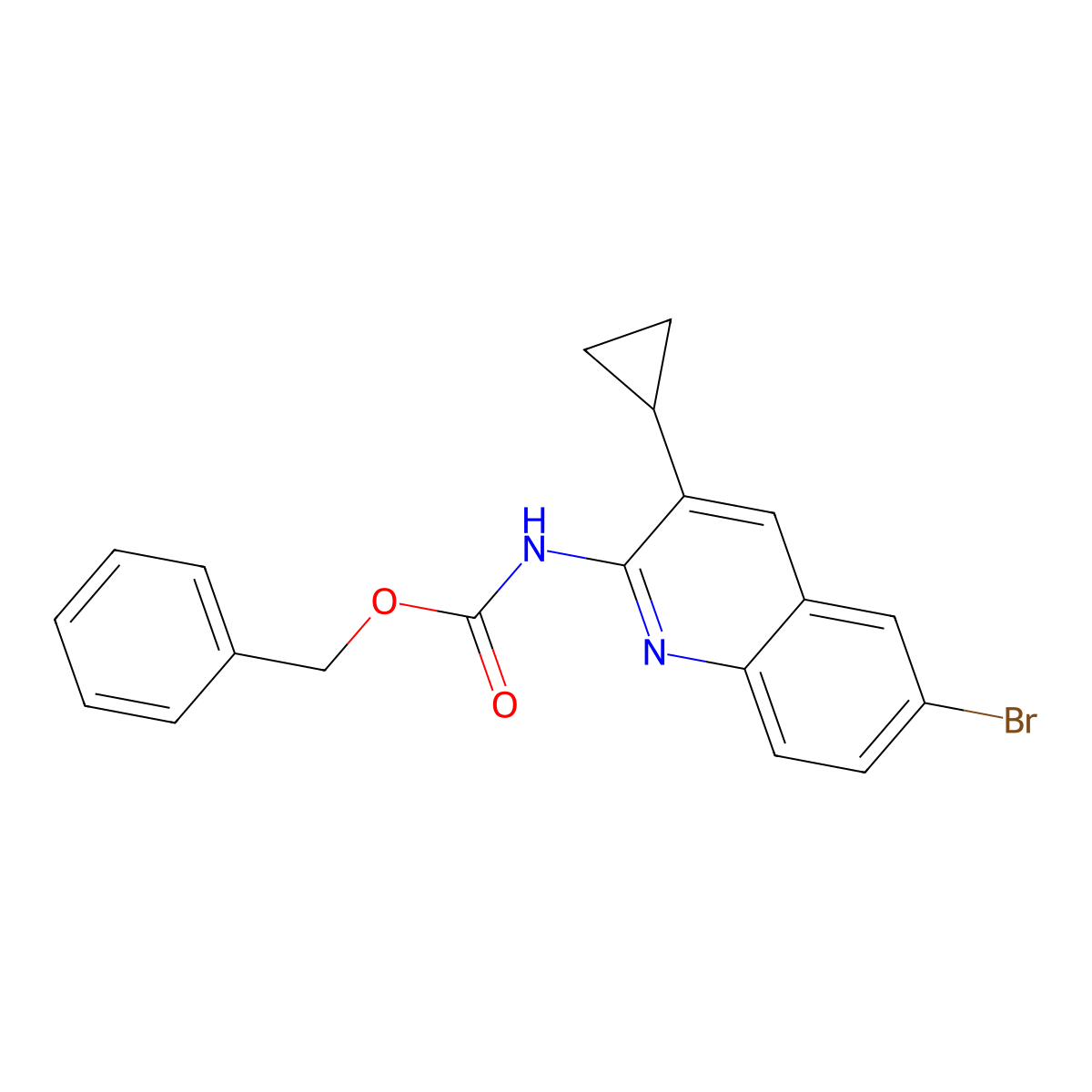 benzyl N-(6-bromo-3-cyclopropylquinolin-2-yl)carbamate molecular structure, CAS 2680678-28-6