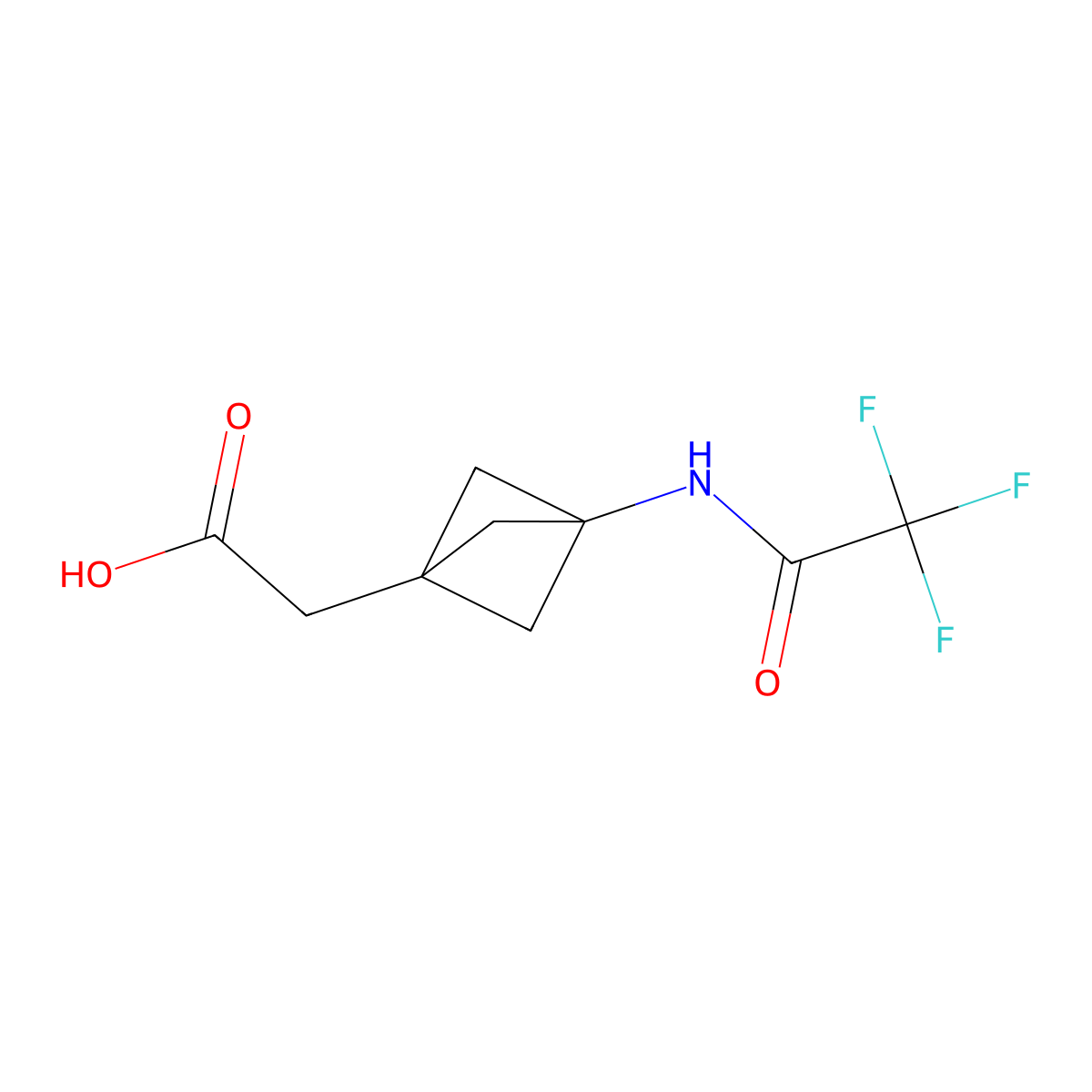 2-[3-(2,2,2-Trifluoroacetamido)bicyclo[1.1.1]pentan-1-yl]acetic acid molecular structure, CAS 2680678-33-3