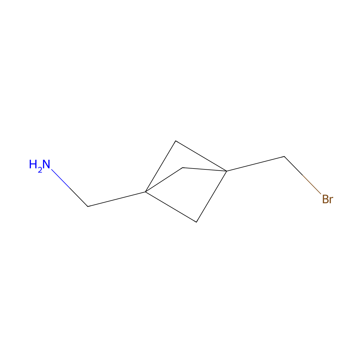 1-[3-(Bromomethyl)bicyclo[1.1.1]pentan-1-yl]methanamine molecular structure, CAS 2680678-43-5