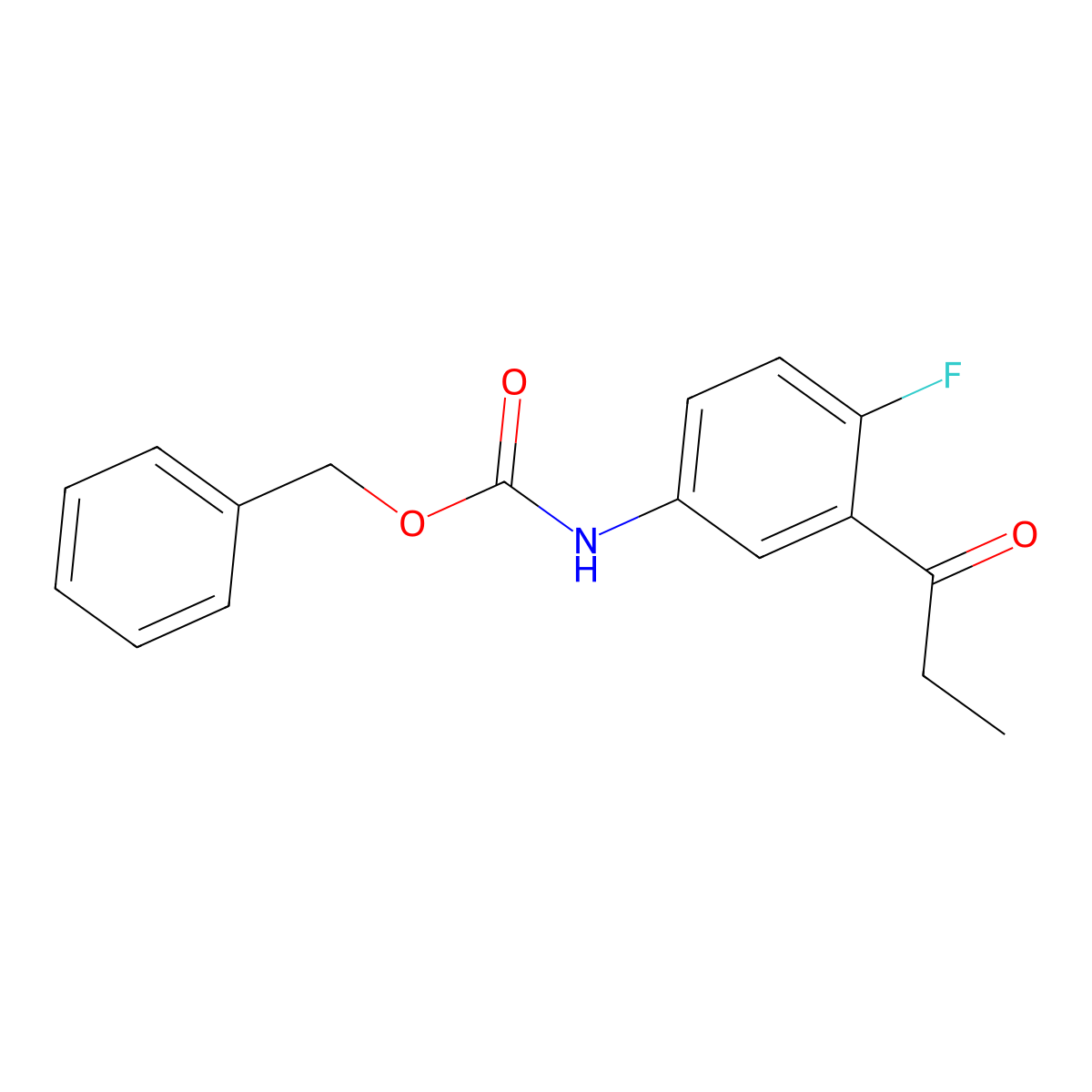 benzyl N-(4-fluoro-3-propanoylphenyl)carbamate molecular structure, CAS 2680678-44-6