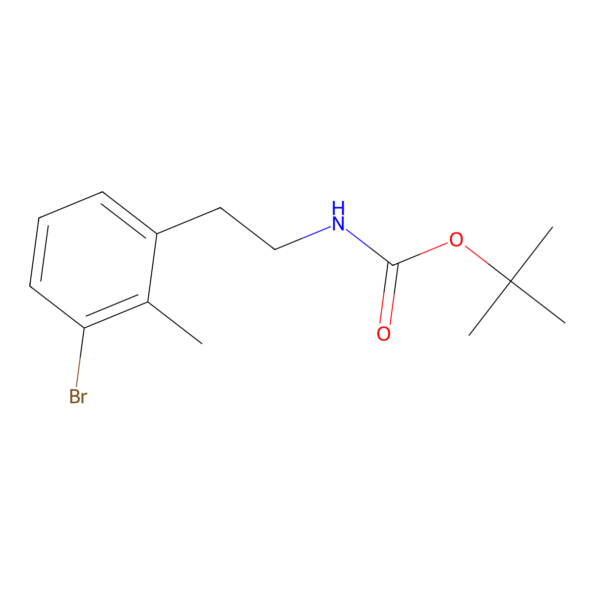 tert-butyl N-[2-(3-bromo-2-methylphenyl)ethyl]carbamate molecular structure, CAS 2680678-52-6