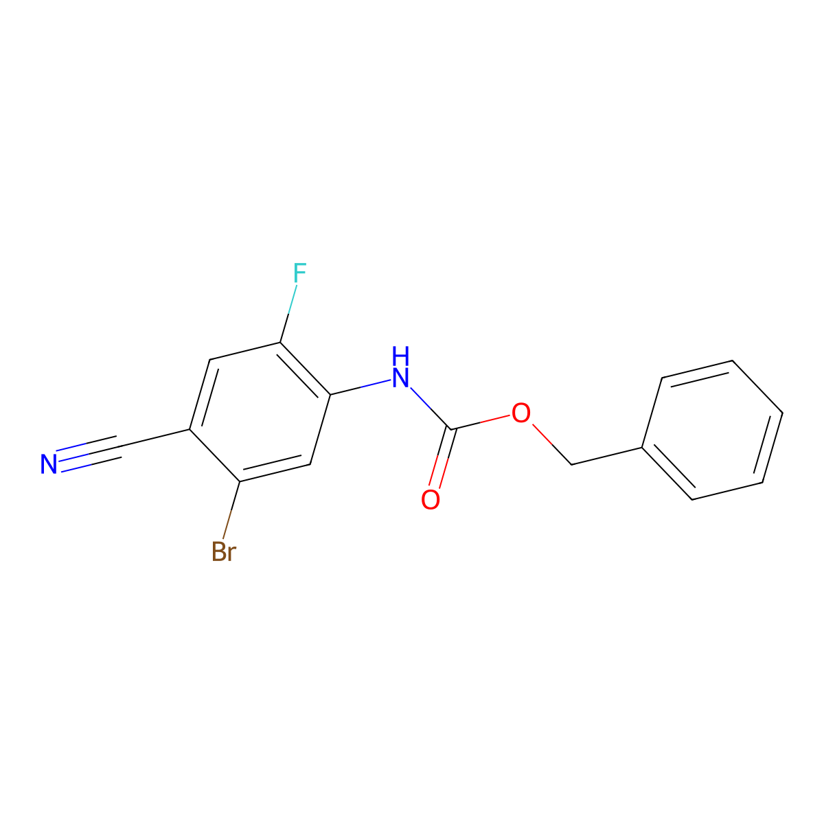 benzyl N-(5-bromo-4-cyano-2-fluorophenyl)carbamate molecular structure, CAS 2680678-56-0