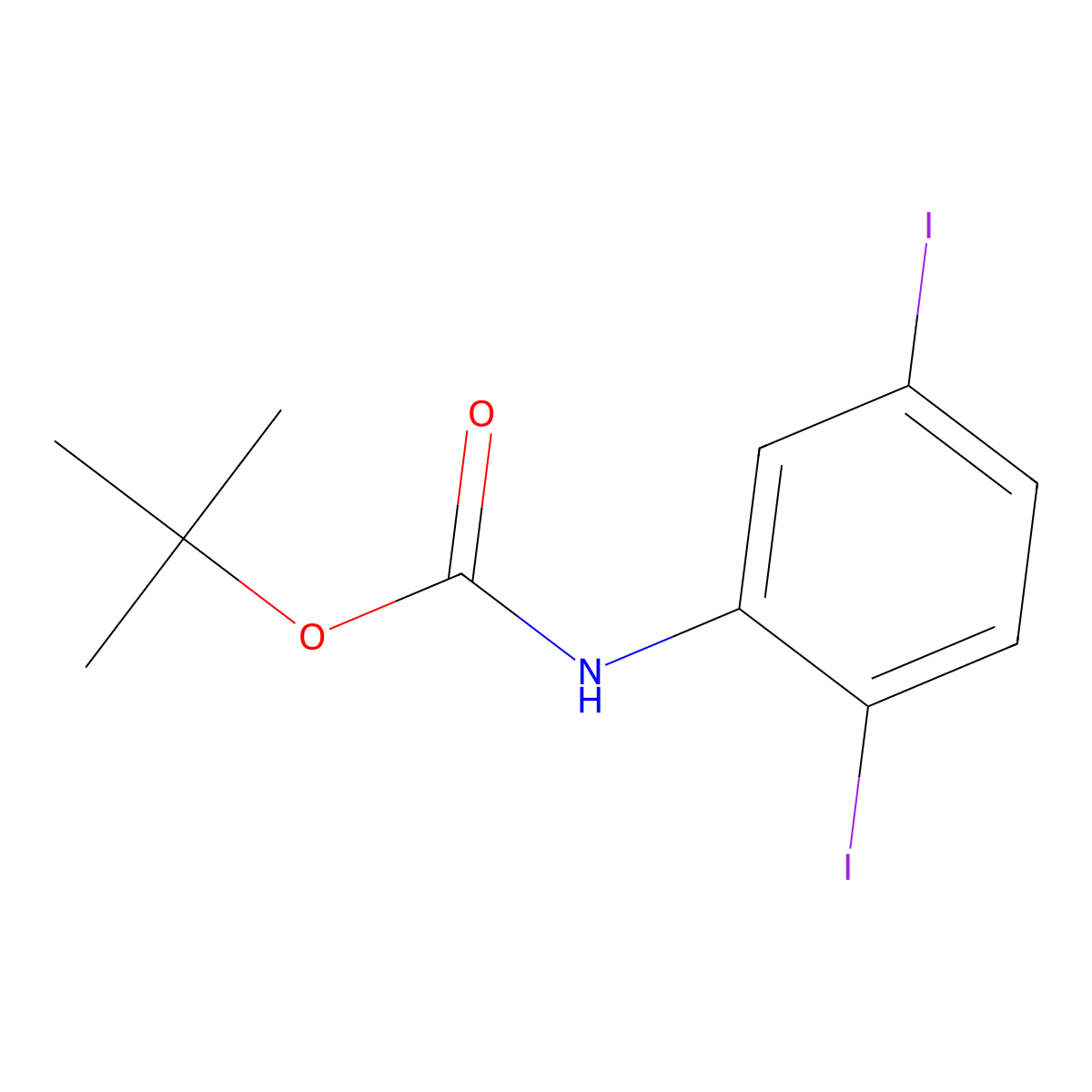 tert-butyl N-(2,5-diiodophenyl)carbamate molecular structure, CAS 2680678-59-3
