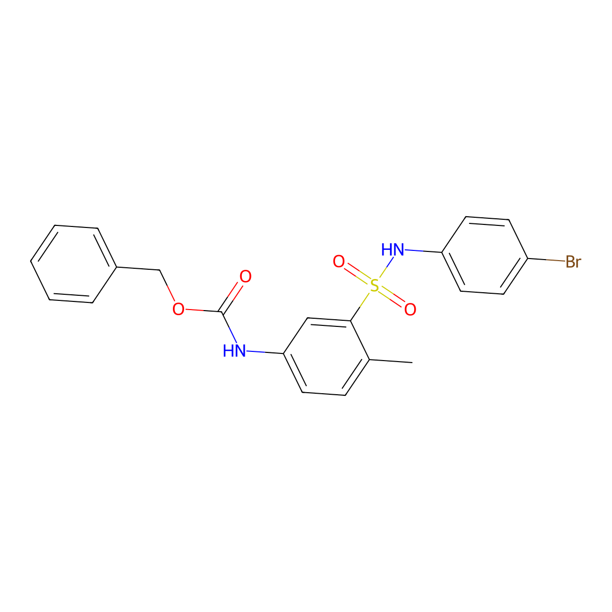 benzyl N-{3-[(4-bromophenyl)sulfamoyl]-4-methylphenyl}carbamate molecular structure, CAS 2680678-64-0