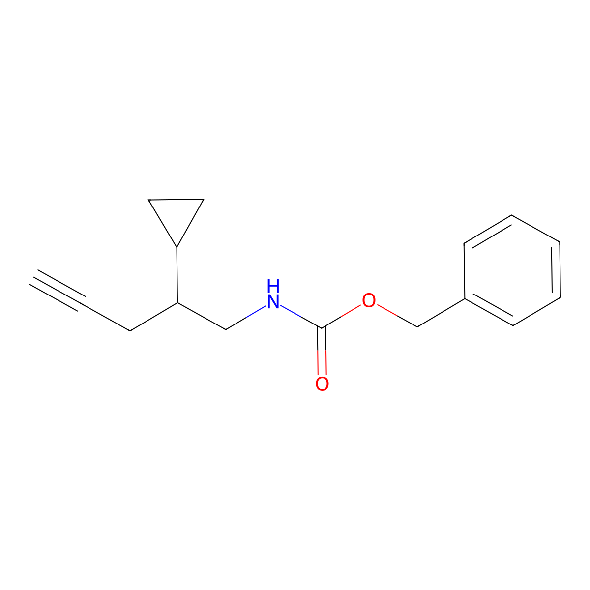 benzyl N-(2-cyclopropylpent-4-yn-1-yl)carbamate molecular structure, CAS 2680678-67-3