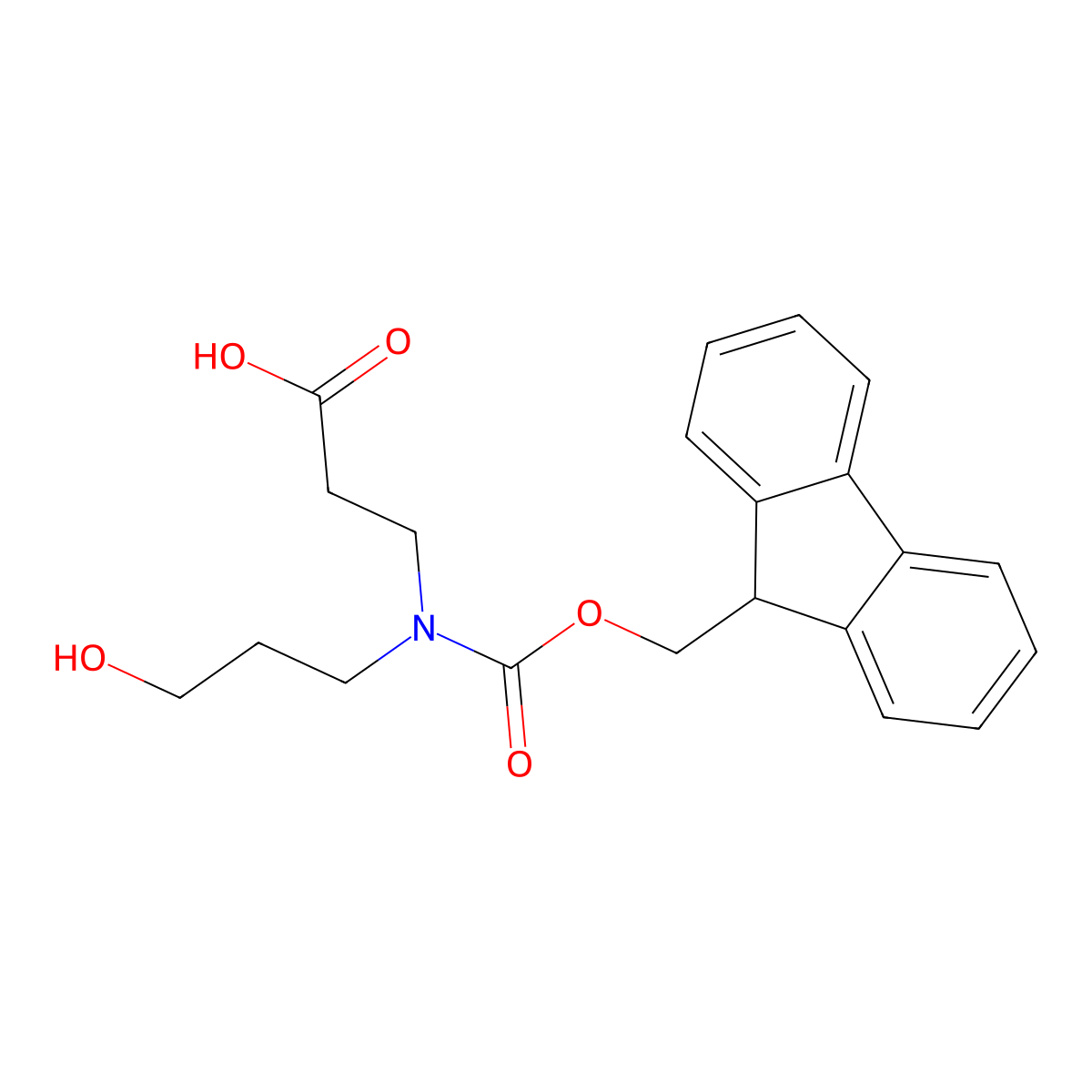 3-({[(9H-fluoren-9-yl)methoxy]carbonyl}(3-hydroxypropyl)amino)propanoic acid molecular structure, CAS 2680678-70-8