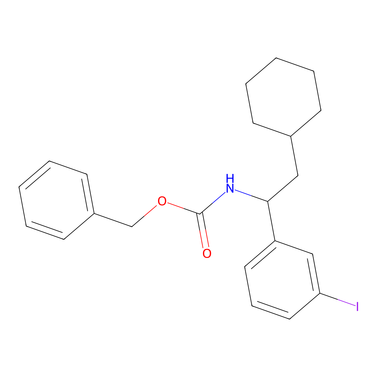 benzyl N-[2-cyclohexyl-1-(3-iodophenyl)ethyl]carbamate molecular structure, CAS 2680678-73-1