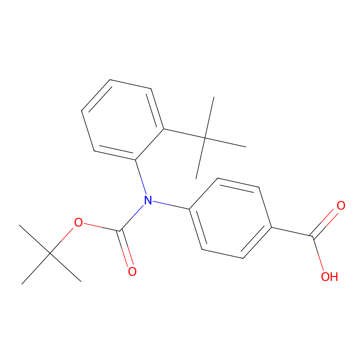 4-{[(Tert-butoxy)carbonyl](2-tert-butylphenyl)amino}benzoic acid molecular structure, CAS 2680678-76-4