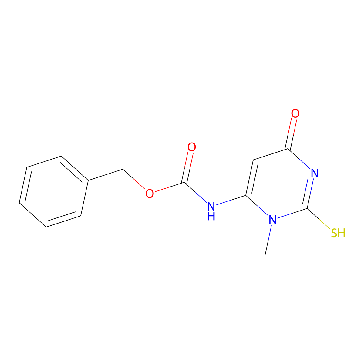 benzyl N-(3-methyl-6-oxo-2-sulfanyl-3,6-dihydropyrimidin-4-yl)carbamate molecular structure, CAS 2680678-78-6