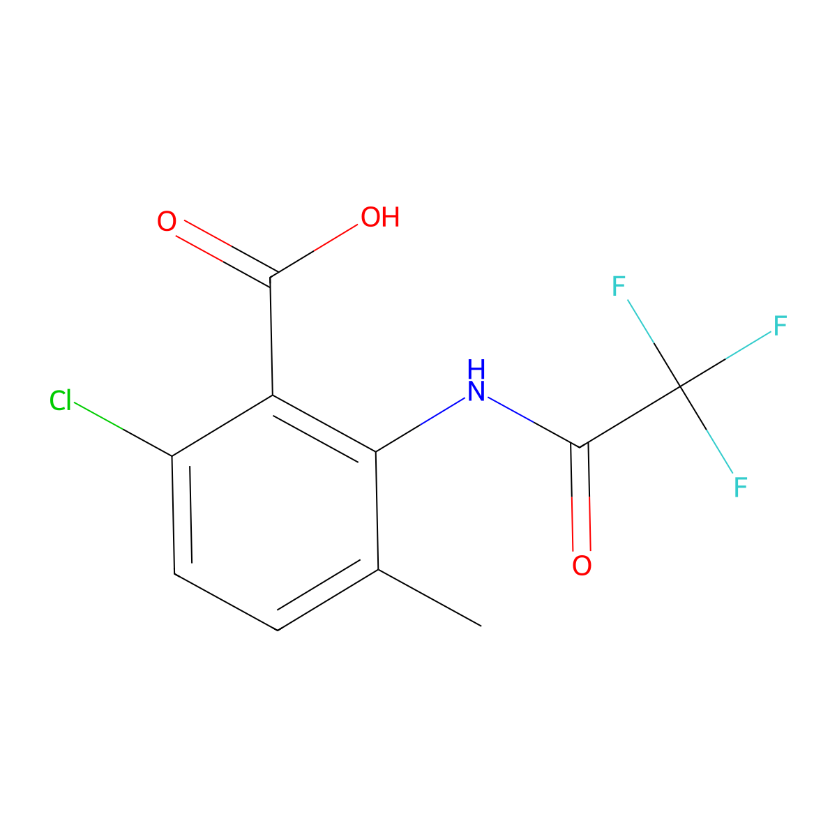 6-Chloro-3-methyl-2-(trifluoroacetamido)benzoic acid molecular structure, CAS 2680678-81-1