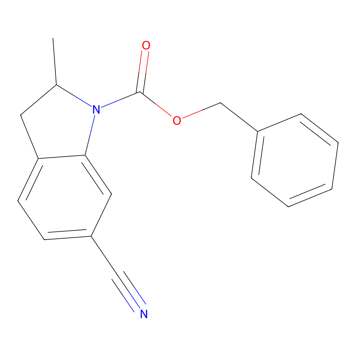 benzyl 6-cyano-2-methyl-2,3-dihydro-1H-indole-1-carboxylate molecular structure, CAS 2680678-88-8