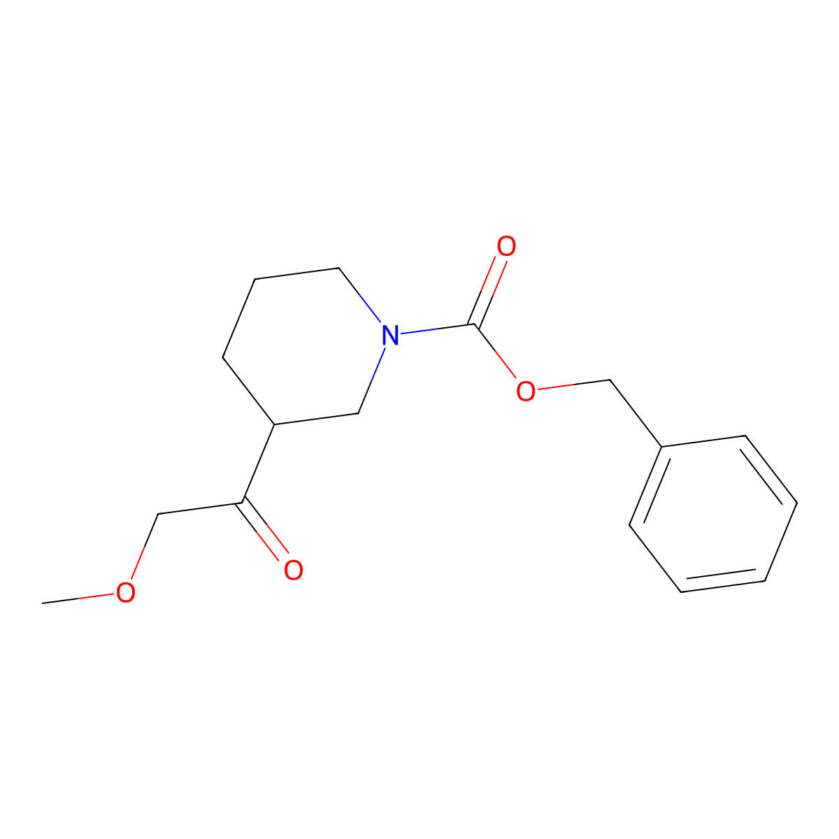 Benzyl 3-(2-methoxyacetyl)piperidine-1-carboxylate molecular structure, CAS 2680678-92-4