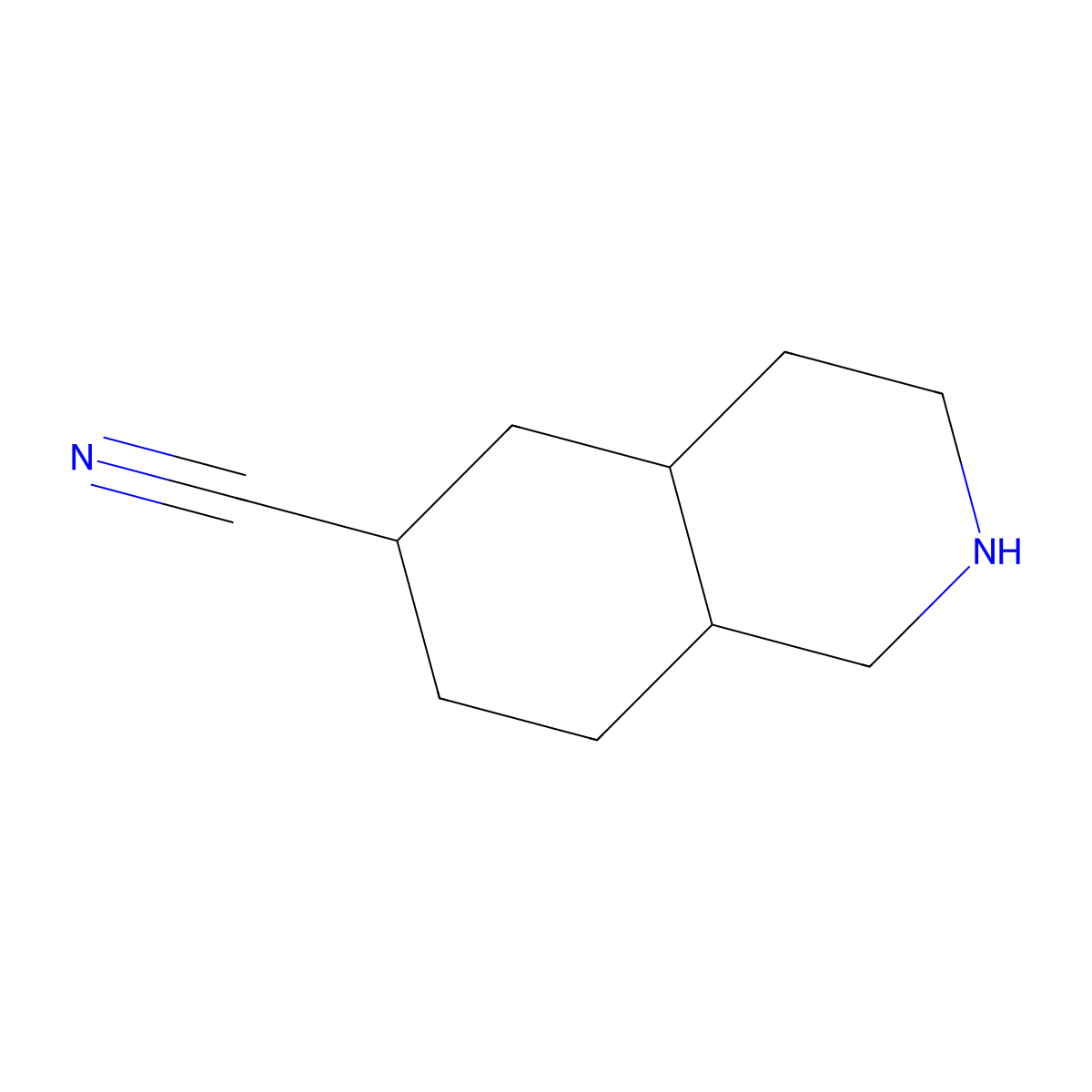 Decahydroisoquinoline-6-carbonitrile molecular structure, CAS 2680679-04-1
