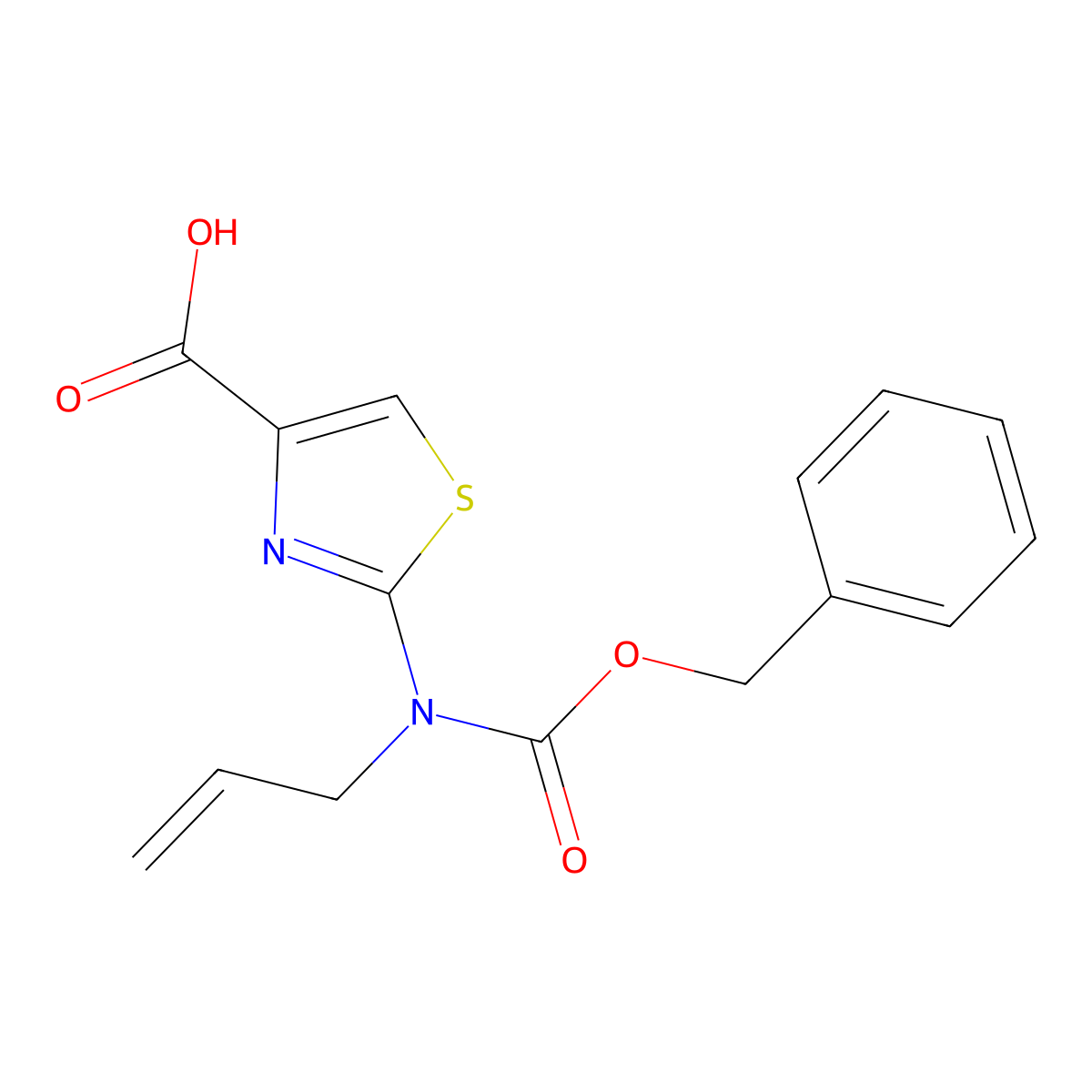 2-{[(Benzyloxy)carbonyl](prop-2-en-1-yl)amino}-1,3-thiazole-4-carboxylic acid molecular structure, CAS 2680679-05-2