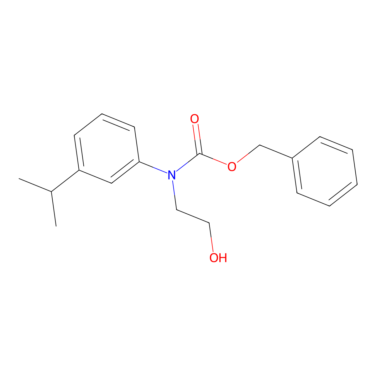 benzyl N-(2-hydroxyethyl)-N-[3-(propan-2-yl)phenyl]carbamate molecular structure, CAS 2680679-07-4