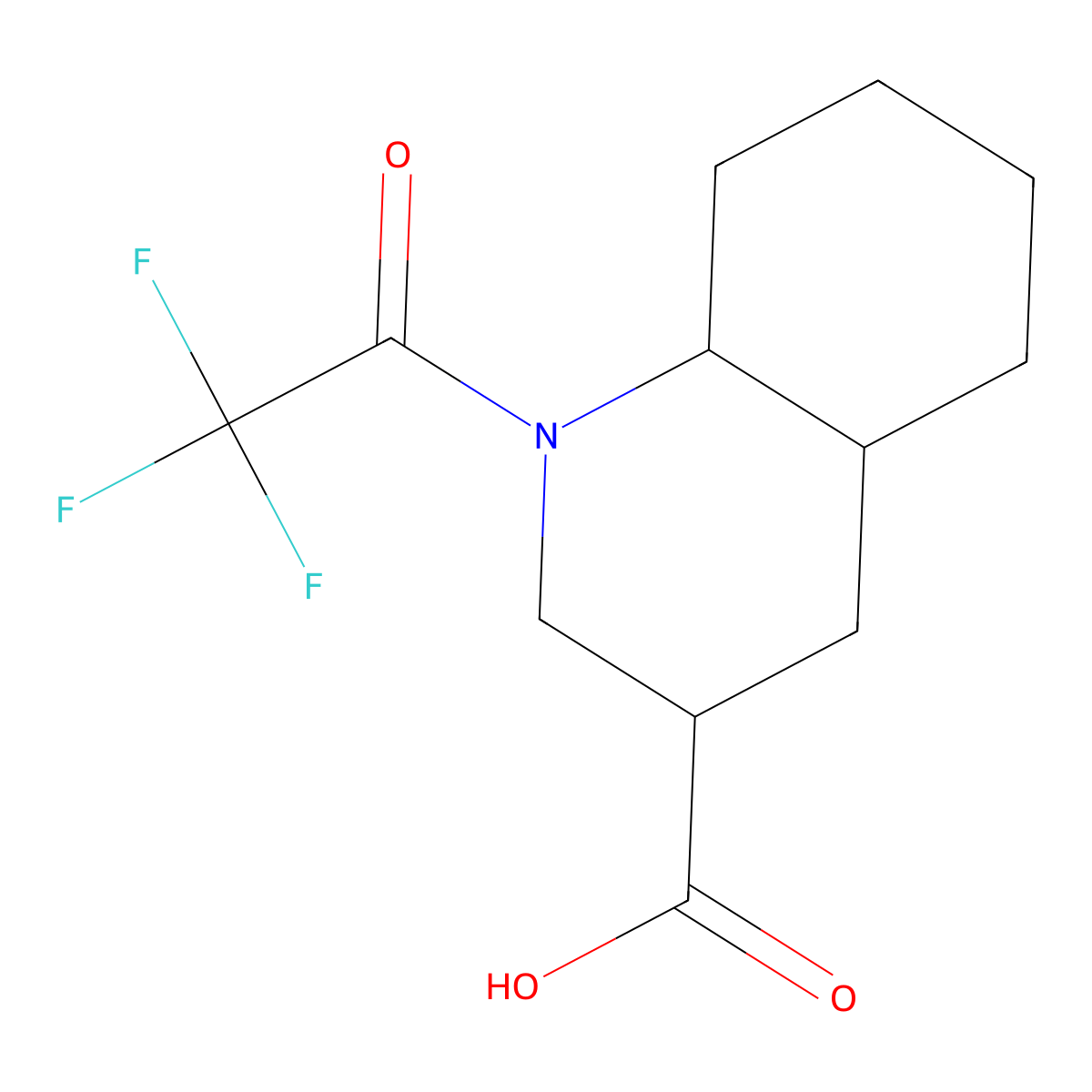 1-(Trifluoroacetyl)-decahydroquinoline-3-carboxylic acid molecular structure, CAS 2680679-16-5