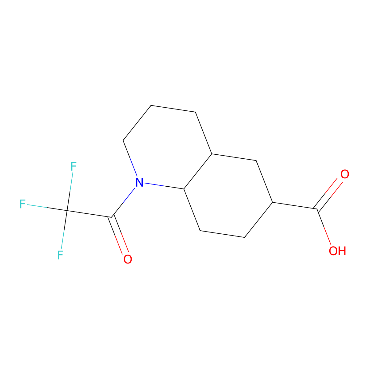 1-(2,2,2-Trifluoroacetyl)-decahydroquinoline-6-carboxylic acid molecular structure, CAS 2680679-26-7