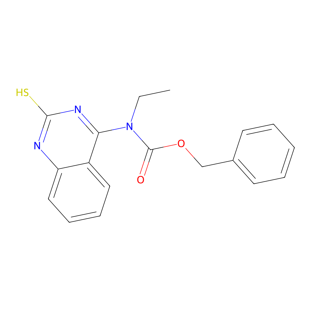 benzyl N-ethyl-N-(2-sulfanylquinazolin-4-yl)carbamate molecular structure, CAS 2680679-33-6
