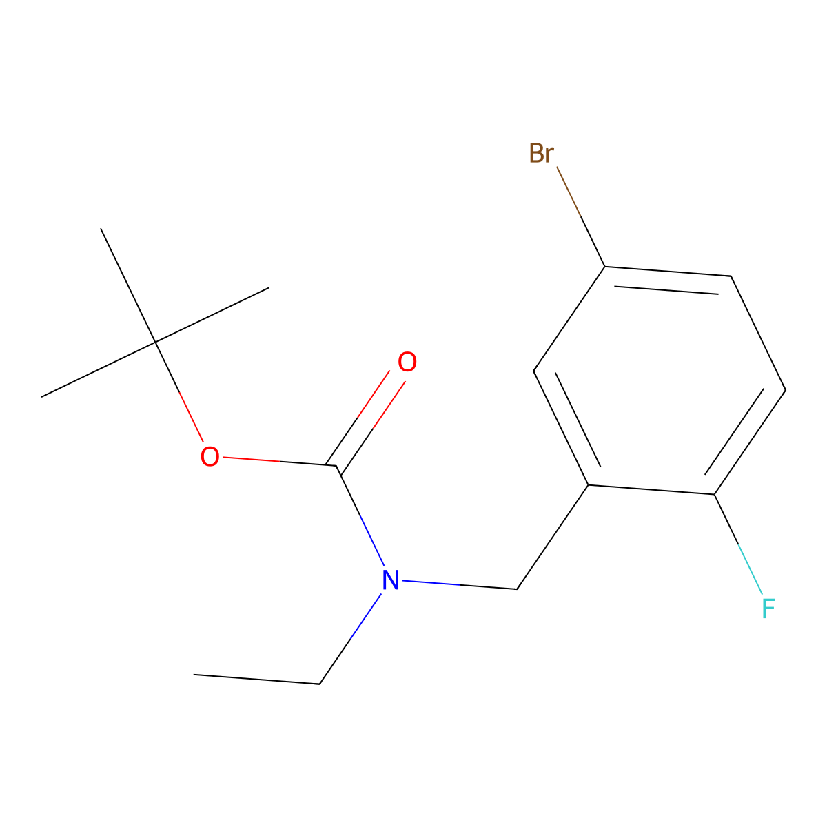 tert-butyl N-[(5-bromo-2-fluorophenyl)methyl]-N-ethylcarbamate molecular structure, CAS 2680679-54-1