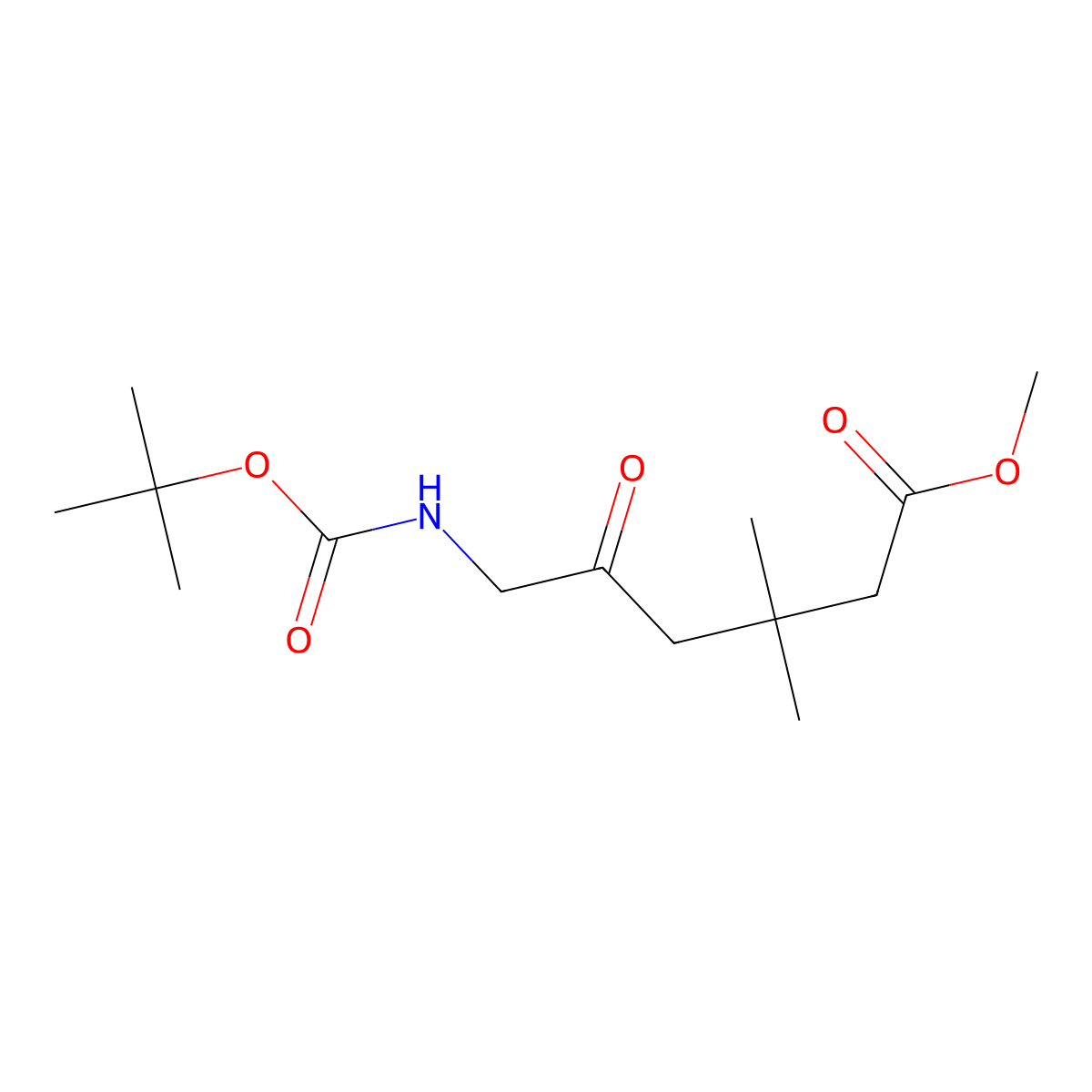 Methyl 6-{[(tert-butoxy)carbonyl]amino}-3,3-dimethyl-5-oxohexanoate molecular structure, CAS 2680679-73-4