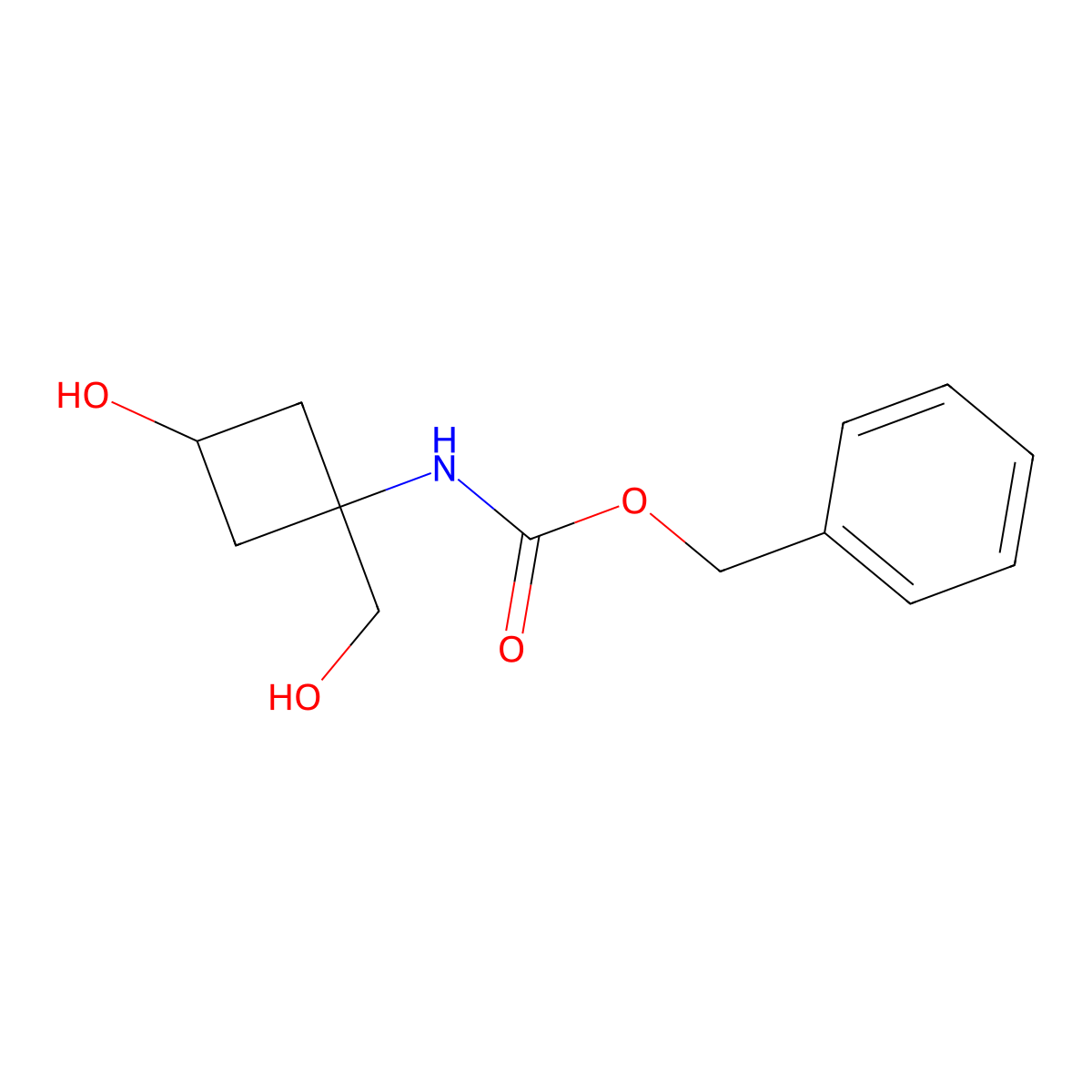 benzyl N-[3-hydroxy-1-(hydroxymethyl)cyclobutyl]carbamate molecular structure, CAS 2680679-76-7