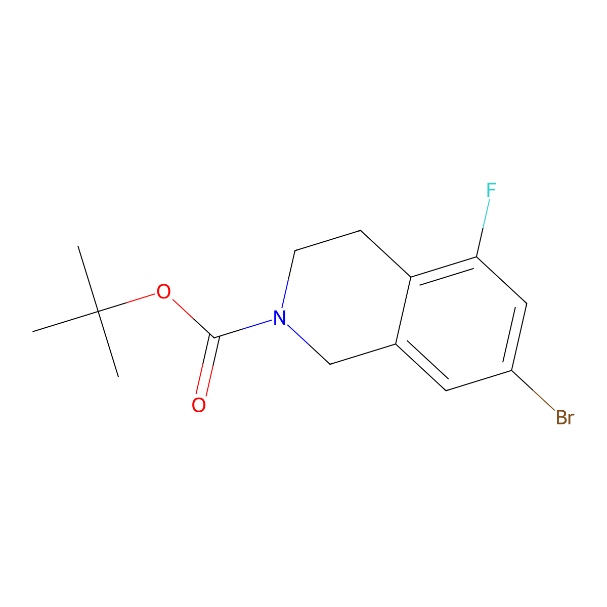 Tert-butyl 7-bromo-5-fluoro-1,2,3,4-tetrahydroisoquinoline-2-carboxylate molecular structure, CAS 2680679-80-3