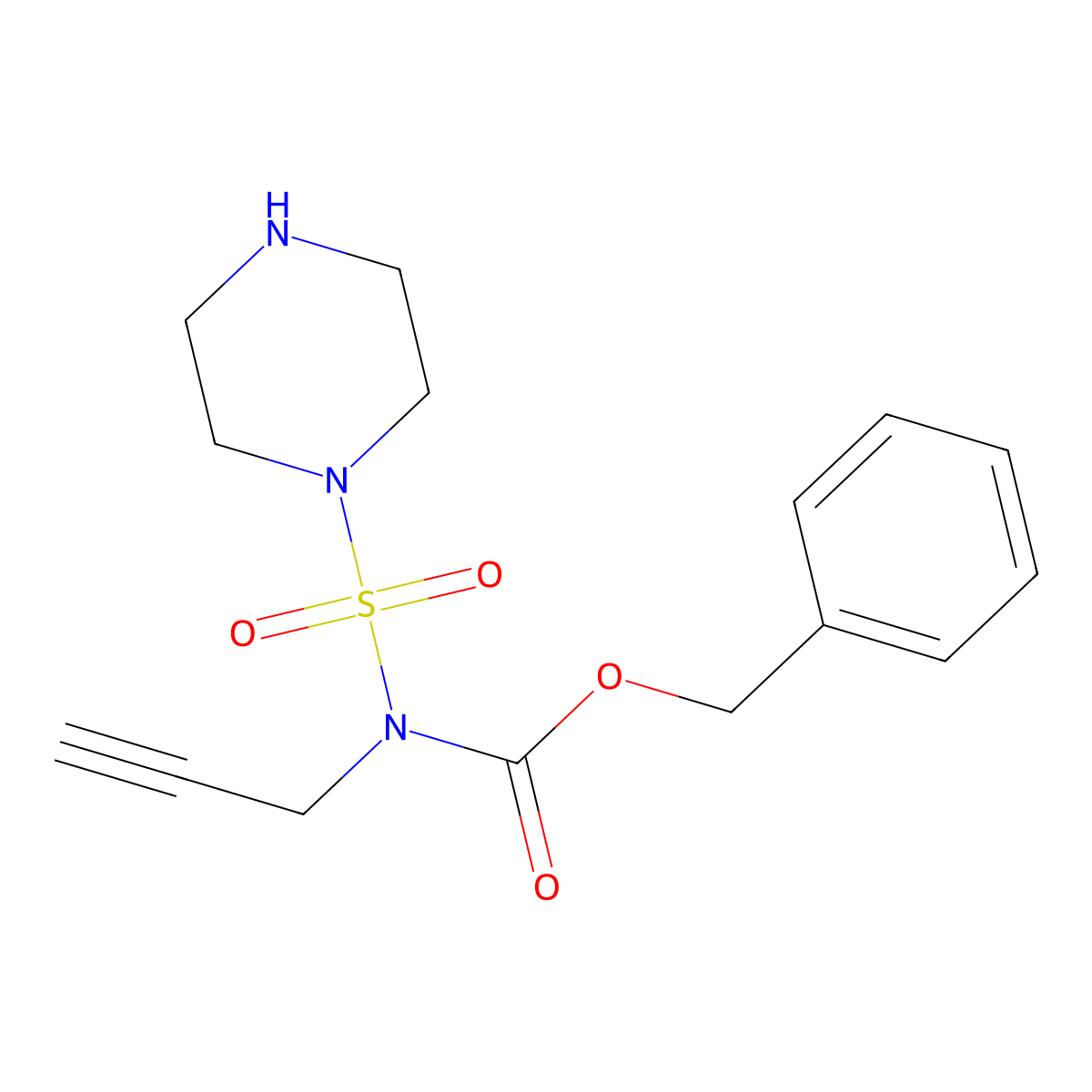 benzyl N-(piperazine-1-sulfonyl)-N-(prop-2-yn-1-yl)carbamate molecular structure, CAS 2680679-98-3