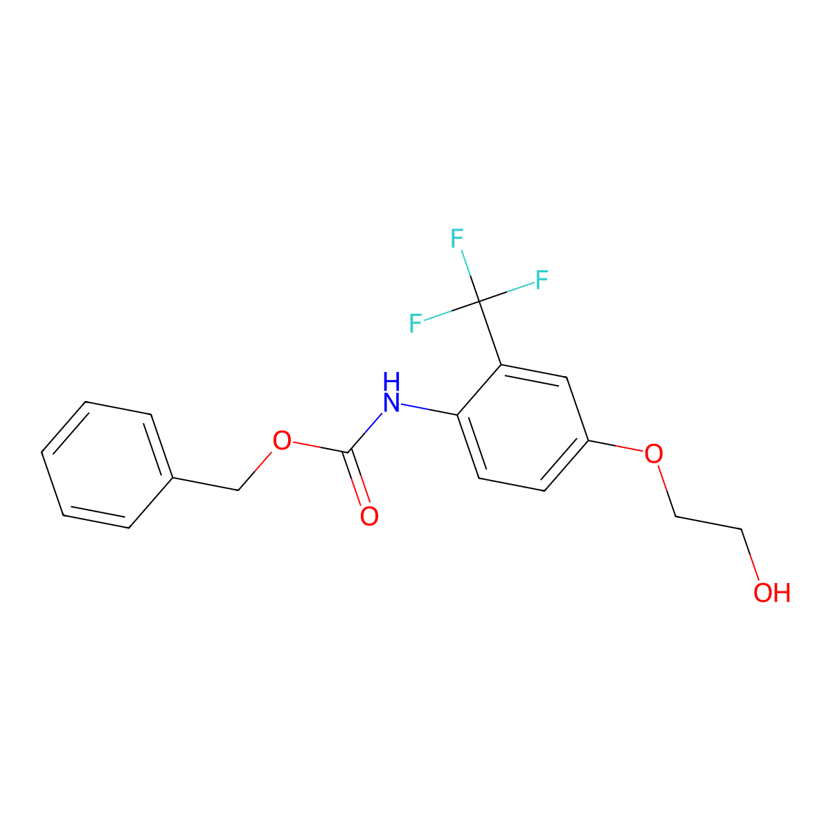 benzyl N-[4-(2-hydroxyethoxy)-2-(trifluoromethyl)phenyl]carbamate molecular structure, CAS 2680680-00-4