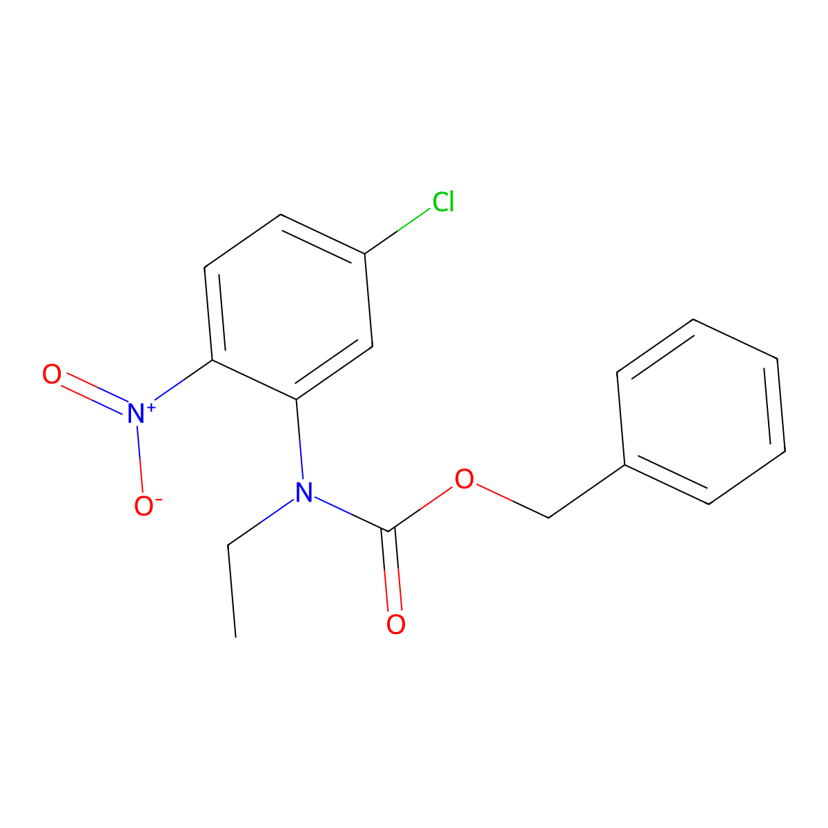 benzyl N-(5-chloro-2-nitrophenyl)-N-ethylcarbamate molecular structure, CAS 2680680-07-1
