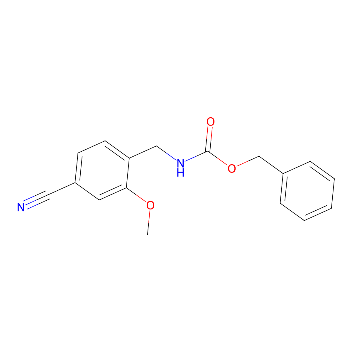 benzyl N-[(4-cyano-2-methoxyphenyl)methyl]carbamate molecular structure, CAS 2680680-17-3