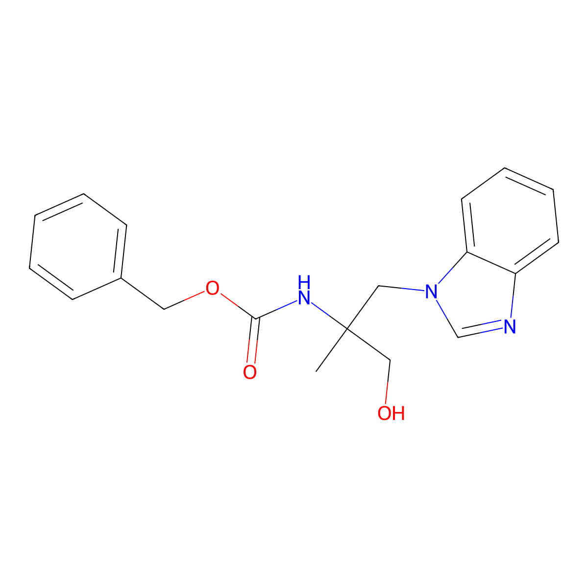 benzyl N-{2-[(1H-1,3-benzodiazol-1-yl)methyl]-1-hydroxypropan-2-yl}carbamate molecular structure, CAS 2680680-23-1
