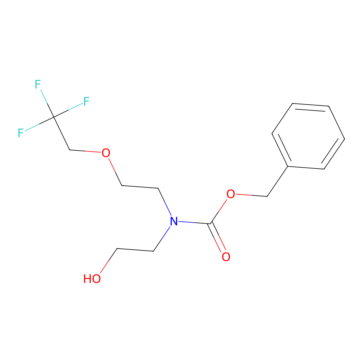 benzyl N-(2-hydroxyethyl)-N-[2-(2,2,2-trifluoroethoxy)ethyl]carbamate molecular structure, CAS 2680680-25-3