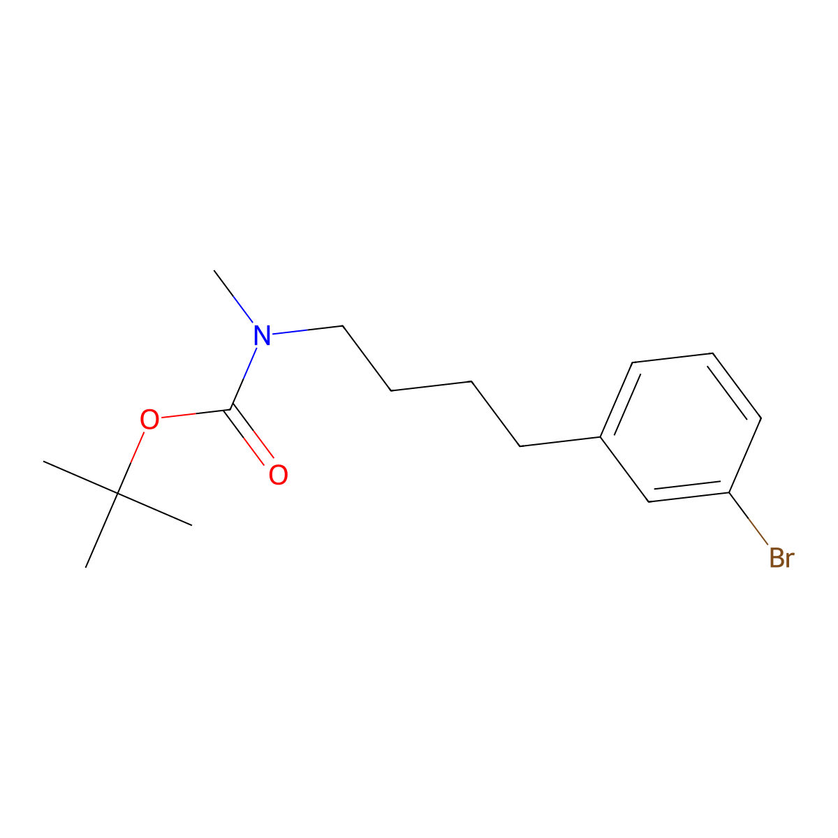 tert-butyl N-[4-(3-bromophenyl)butyl]-N-methylcarbamate molecular structure, CAS 2680680-33-3