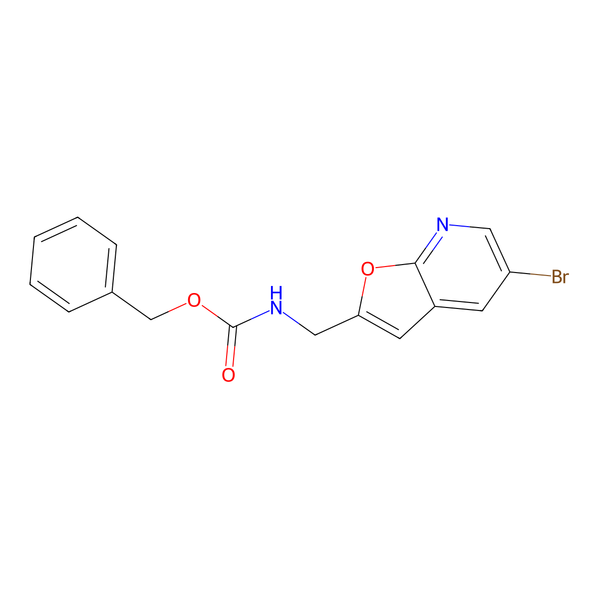 benzyl N-({5-bromofuro[2,3-b]pyridin-2-yl}methyl)carbamate molecular structure, CAS 2680680-35-5