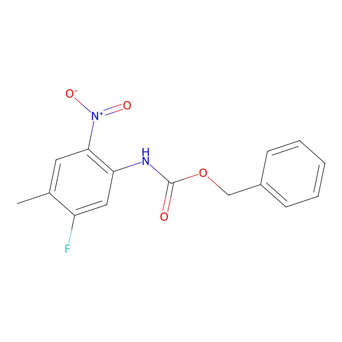 benzyl N-(5-fluoro-4-methyl-2-nitrophenyl)carbamate molecular structure, CAS 2680680-38-8
